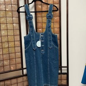Cloud Ten Denim Overall Dress with Button Details Size Small